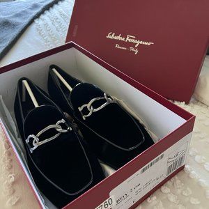 Salvatore Ferragamo Men's "Boy 2" Black Tuxedo Slip-on Loafer - Size 11E